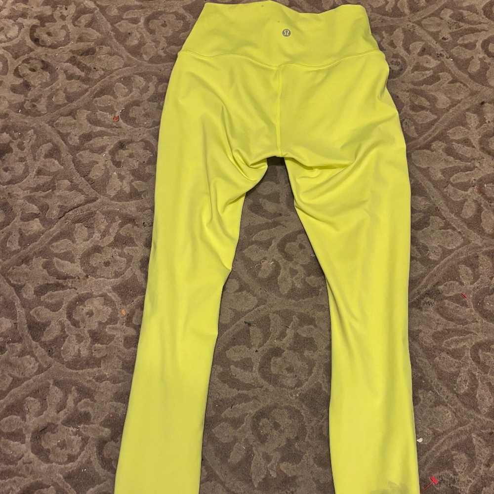 Lululemon Pants Leggings Womens 6 Neon Green Align High Rise Dance Yoga Sz4